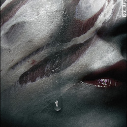 Federico Bebber, Italy, falling tear on wounded skin, dark art magazine