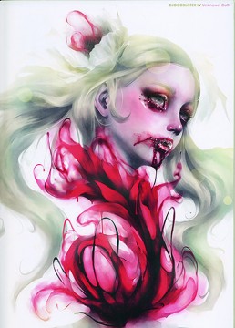 SBRGENk art book, cover, blood, young girl, dark art